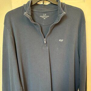 Vineyard Vines Quarter Zip Long Sleeve Pullover - Blue - XXL